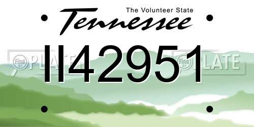 II42951 Tennessee License Plate