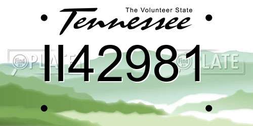 II42981 Tennessee License Plate