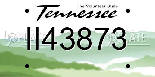II43873 Tennessee License Plate
