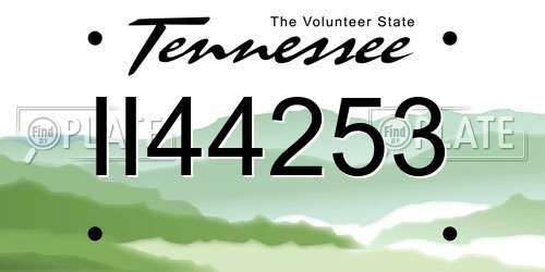 II44253 Tennessee License Plate