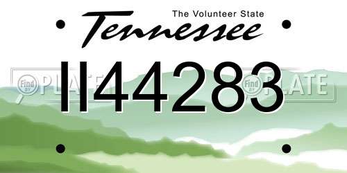 II44283 Tennessee License Plate