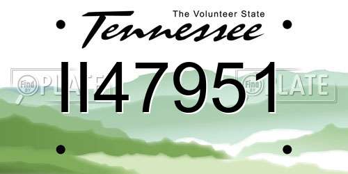 II47951 Tennessee License Plate