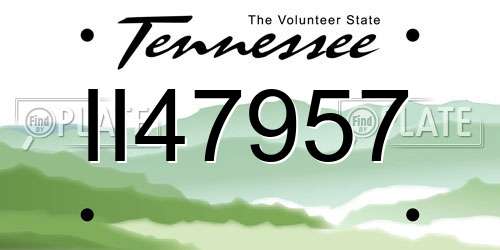 II47957 Tennessee License Plate