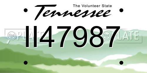 II47987 Tennessee License Plate