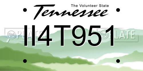 II4T951 Tennessee License Plate