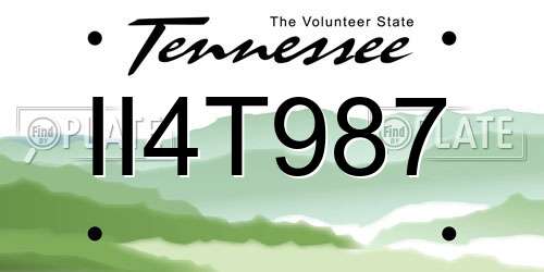 II4T987 Tennessee License Plate