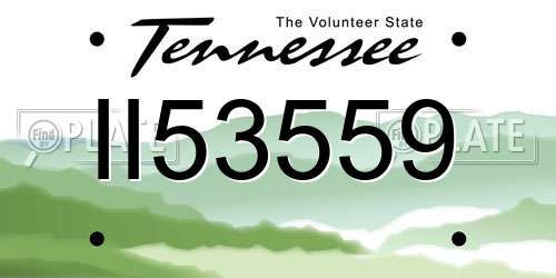 II53559 Tennessee License Plate