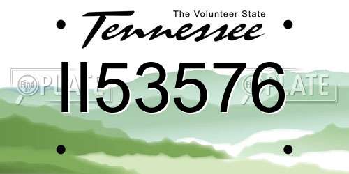 II53576 Tennessee License Plate