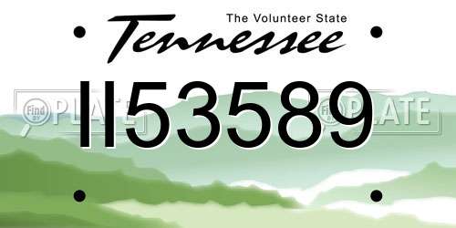 II53589 Tennessee License Plate
