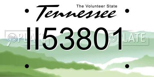II53801 Tennessee License Plate