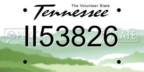 II53826 Tennessee License Plate