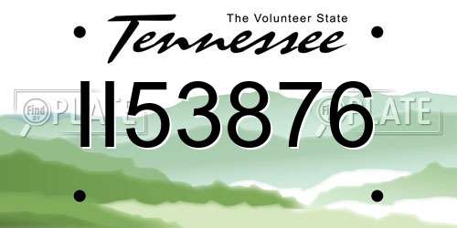 II53876 Tennessee License Plate