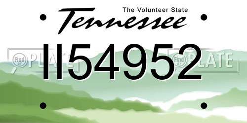 II54952 Tennessee License Plate