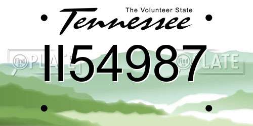 II54987 Tennessee License Plate
