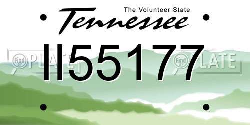 II55177 Tennessee License Plate