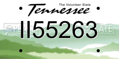II55263 Tennessee License Plate