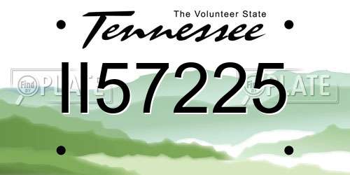 II57225 Tennessee License Plate