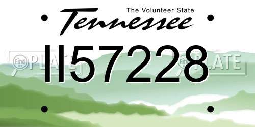 II57228 Tennessee License Plate