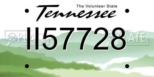 II57728 Tennessee License Plate