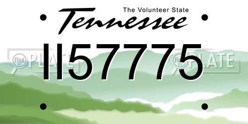 II57775 Tennessee License Plate