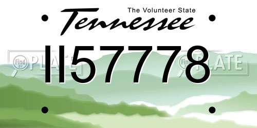 II57778 Tennessee License Plate