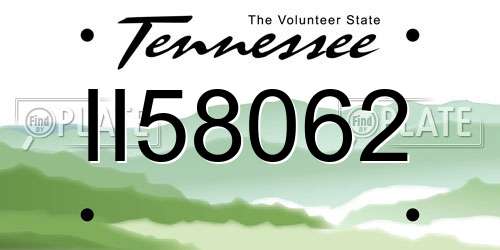 II58062 Tennessee License Plate