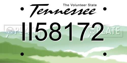 II58172 Tennessee License Plate