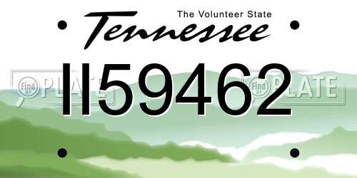 II59462 Tennessee License Plate