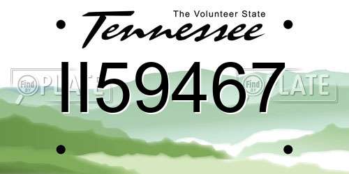 II59467 Tennessee License Plate
