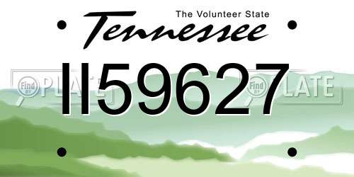 II59627 Tennessee License Plate