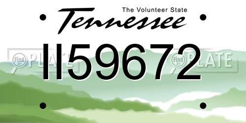 II59672 Tennessee License Plate