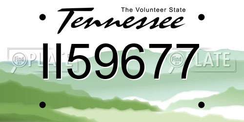 II59677 Tennessee License Plate