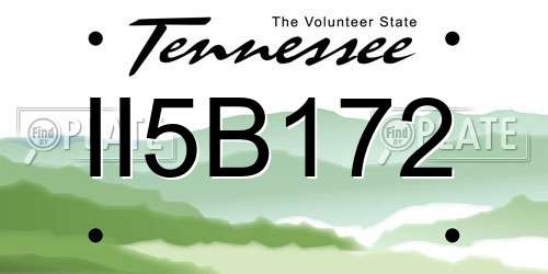 II5B172 Tennessee License Plate