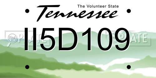 II5D109 Tennessee License Plate