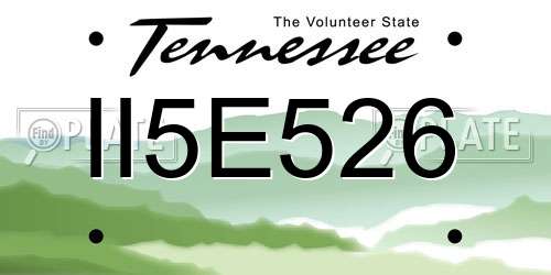 II5E526 Tennessee License Plate