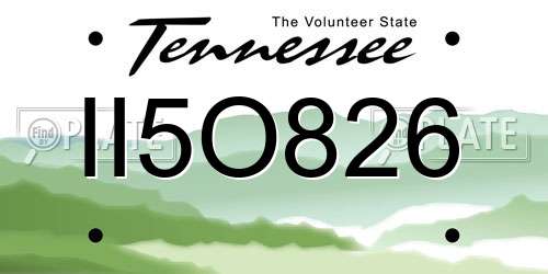 II5O826 Tennessee License Plate
