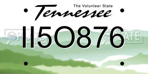 II5O876 Tennessee License Plate