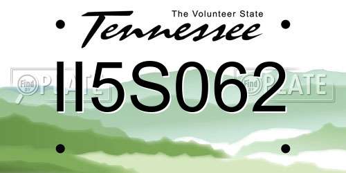 II5S062 Tennessee License Plate