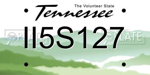 II5S127 Tennessee License Plate
