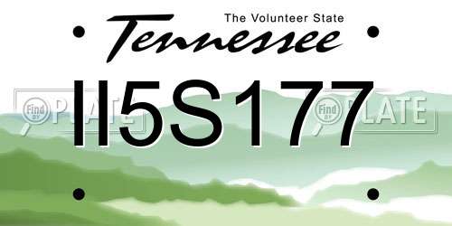 II5S177 Tennessee License Plate
