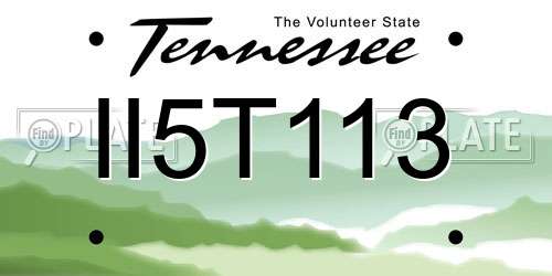 II5T113 Tennessee License Plate
