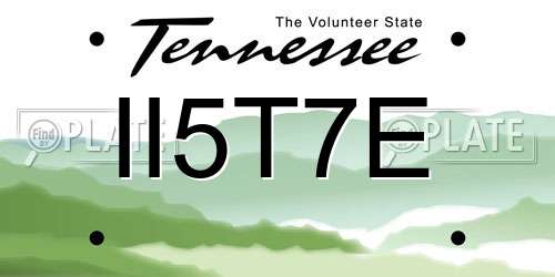 II5T7E Tennessee License Plate