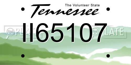 II65107 Tennessee License Plate