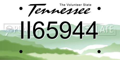 II65944 Tennessee License Plate