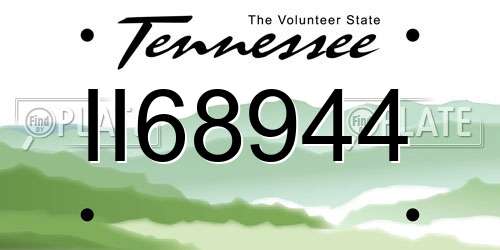 II68944 Tennessee License Plate