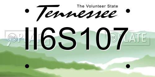 II6S107 Tennessee License Plate