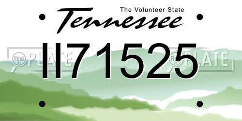 II71525 Tennessee License Plate