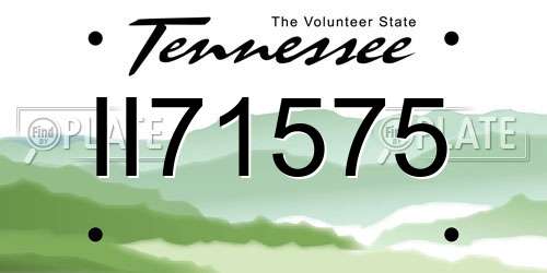 II71575 Tennessee License Plate