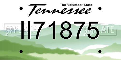 II71875 Tennessee License Plate