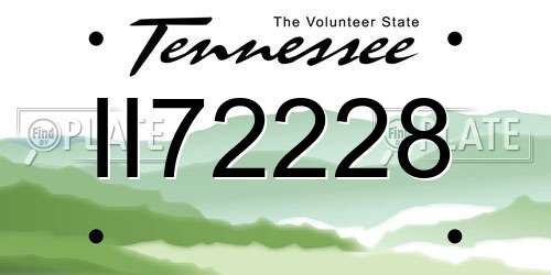 II72228 Tennessee License Plate